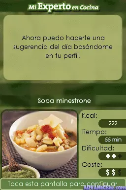 Image n° 3 - screenshots : Mi Experto en Cocina - Comida Saludable (DSi Enhanced)